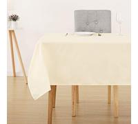 Deconovo Home Decorative Oxford Wipeable Tablecloth Rectangle Water Resistant Table Cloth for Dining Table 130x160cm(51x63in) Beige