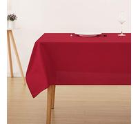 Deconovo Home Decorative Oxford Wipeable Tablecloth Rectangle Water Resistant Tablecloth for Outside Table 130x130cm(51x51in) Red