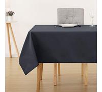 Deconovo Home Decorative Oxford Wipeable Tablecloth Rectangle Water Resistant Tablecloth for Party Table 130x160cm(51x63in) Dark Grey
