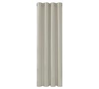 Deconovo Home Decorative Super Soft Ring Top Room Darkening Curtain Eyelet Window Curtain for Boys Room 52"x 63" Light Beige 1 PANEL