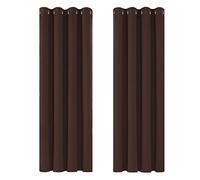 Deconovo Home Decorative Thermal Insulated Blackout Curtains Eyelet Curtains for Doors 52"x 72" Chocolate 1 PAIR
