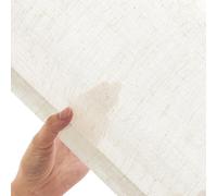 Deconovo Linen Look Net Curtains Home Decorations Semi Transparent Pencil Pleat Curtains Voile Sheer Panels for Bedroom Window, W55 x L85 Inch, Linen, 1 Pair