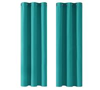 Deconovo Noise Reducation Curtains Eyelet Blackout Curtains Blackout Ring Top Curtains Nursery Curtains for Wedding Turquoise 42 x 72 Inch 2 Panels