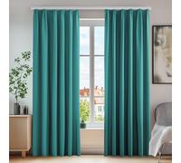 Deconovo Noise Reduction Curtains Thermal Insulated Curtains Pencil Pleat Blackout Curtains for Kids Bedroom W55 x L79 Turquoise One Pair