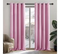Deconovo Noise Reduction Thermal Insulated Curtains Blackout Curtains Eyelet Curtains for Kids Bedroom Pink W42 x L84 Inch One Pair