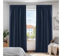 Deconovo Nursery Curtains Thermal Insulated Pencil Pleat Window Treatments Blackout Curtains for Kids Navy Blue W55 x L79 Inch 2 Panels