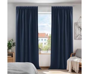 Deconovo Nursery Curtains Thermal Insulated Pencil Pleat Window Treatments Blackout Curtains for Kids Navy Blue W55 x L79 Inch 2 Panels