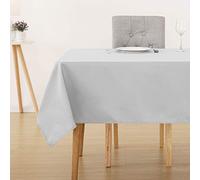 Deconovo Oxford Decorative Water Resistant Table Cloth Wipeable Rectangle Tablecloth for Card Table 137x274cm(54x108in) Light Grey