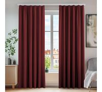 Deconovo Pencil Pleat Curtains Thermal Insulated Curtains Blackout Curtains for Living Room W55 x L82 Red One Pair