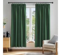 Deconovo Pencil Pleated Blackout Curtains Energy Saving Noice Reducing Thermal Insulated Curtains for Kids 46 x 72 Inch Forest Green 1 Pair