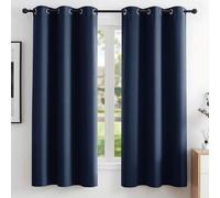 Deconovo Room Darkening Curtains Eyelet Blackout Curtains Thermal Insulated Curtains for Boys Bedroom Navy Blue 42 x 63 Inch 2 Panels