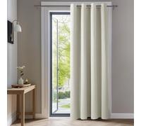 Deconovo Room Darkening Curtains Thermal Insulated Window Treatment Energy Efficiency Soft Pair Curtains Eyelet Blackout Curtains for Living Room 55 x 114 Inch Light Beige Set of 1