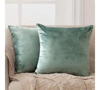 Deconovo Set Of 2 Cushion Covers 60Cm X 60Cm 24X24 Inches Throw Pillowcases Plain For Girls With Invisible Zipper Mint Green