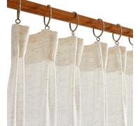 Deconovo Sheer Curtains for Windows, Linen Look Voile Curtains, Decoration Smooth Elegant Pencil Pleat Voile Panels for Living Room, W55 x L96 Inch, Linen, 1 Pair