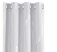 Deconovo Silver Grey Curtains 66 x 54 Inch Line Foil Printed Blackout Curtains Thermal Insulated Super Soft Energy Saving Eyelet Curtains for Living Room Silver Grey 1 Pair