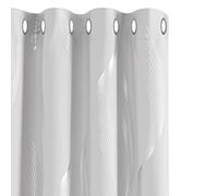 Deconovo Silver Wave Line Foil Printed Blackout Curtains Thermal Insulated Energy Saving Eyelet Room Darkening Curtains for Bedroom 52x72 Inch Silver Grey 2 Panels