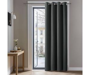 Deconovo Small Thermal Insulated Curtain Grey Energy Saving Blackout Curtain for Bedroom 52"x 72" Dark Grey 1 Panel