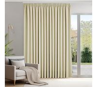 Deconovo Soft Blackout Curtains, Pencil Pleat Thermal Insulated Door Curtain for Bedroom, Room Darkening for Children, 118 x 102 Inch, Light Beige, 1 Panel