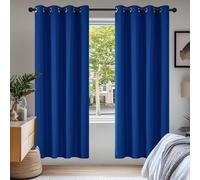 Deconovo Soft Solid Thermal Insulated Eyelet Blackout Curtains Blind for Nursery 46 x 72 Inch Blue 2 Panels
