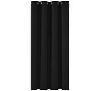 Deconovo Solid Black out Curtain Thermal Insulated Eyelet Blackout Curtain for Bedroom 52"x 54" Black 1 Panel