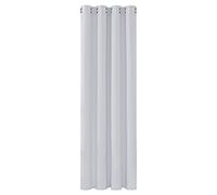 Deconovo Solid Energy Saving Thermal Insulated Room Darkening Curtain Eyelet Curtain for Kidsroom 52"x 63" Silver Grey 1 PANEL