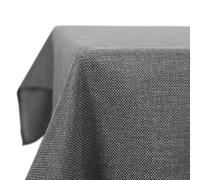 Deconovo Solid Faux Linen Rectangle Tablecloth Water Resistant and Spill Resistant Table Cloth for Patio 51x63in(130x160cm) Grey