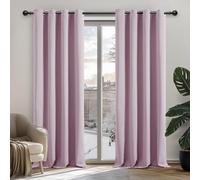 Deconovo Solid Room Darkening Curtains Thermal Insulated Eyelet Blackout Curtains for Girls Bedroom 140x180cm Baby Pink 2 Panels