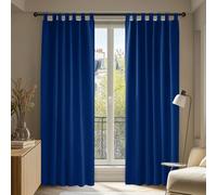 Deconovo Solid Tab Top Thermal Insulated Curtains 55 x 114 Inch Blue 2 Panels