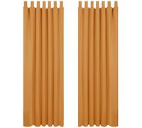 Deconovo Solid Tab Top Thermal Insulated Curtains 55 x 114 Inch Flame 2 Panels