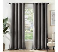 Deconovo Solid Thermal Insulated Blackout Curtains Eyelet Curtains for Bedroom Eyelet 55x87 Inch Two Panels Light Grey