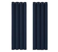 Deconovo Solid Thermal Insulated Curtains Eyelet Blackout Curtains for Bedroom 46 x 72 Inch Navy Blue One Pair