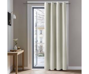 Deconovo Solid Window Treatment Panels Ring Top Curtain Thermal Insulated Curtain Eyelet Blackout Curtain for Living Room W55 x L102 Inch Light Beige 1 Panel