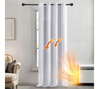 Deconovo Solid Window Treatment Ring Top Curtain Panel Thermal Insulated Curtain Room Darkening Curtain for Living Room W55 x L95 Inch Silver Grey One Panel