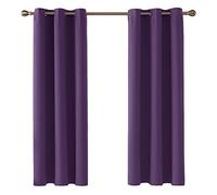 Deconovo Super Soft Blackout Curtains Thermal Insulated Curtains Eyelet Curtains for Baby Nursery Purple Grape W42 x L63 Inch One Pair