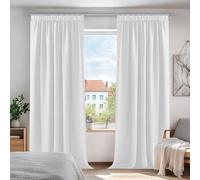 Deconovo Super Soft Grey Blackout Curtains Thermal Insulated Curtains Pencil Pleat Curtains for Doors Silver Grey W55xL95 Inch One Pair