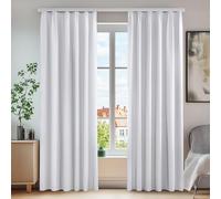 Deconovo Super Soft Pencil Pleat Blackout Curtains, Thermal Insulated Blackout Curtains for Nursery 55" W x 102" L, Silver White, Set of 2