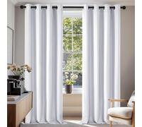 Deconovo Super Soft Ring Top Curtains Eyelet Insulated Room Darkening Curtains for Kids Bedroom 140x260cm Silver Grey 1 Pair