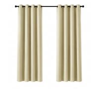 Deconovo Super Soft Ring Top Thermal Insulated Room Darkening Curtains for Bedroom Eyelet 55x69 Inch 2 Panels Beige