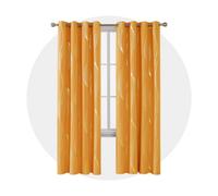 Deconovo Super Soft Silver Wave Line Foil Printed Thermal Insulated Eyelet Blackout Curtains, W46 X L54 Inch, Orange Flame, 1 Pair