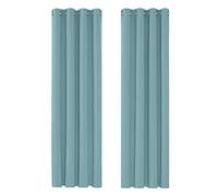 Deconovo Super Soft Solid Curtains Eyelet Blackout Curtains Ring Top Curtains for Boys Room Sky Blue 52"x 63" 1 PAIR