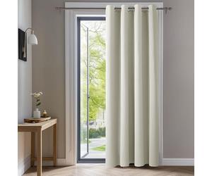 Deconovo Super Soft Solid Eyelet Curtain Thermal Insulated Blackout Curtain Ring Top Curtain for Nursery W55 x L95 Inch Light Beige 1 Panel