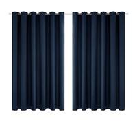 Deconovo Super Soft Solid Eyelet Thermal Insulated Blackout Curtains for Bedroom, 90" Width x54 Drop, 1 Pair, Navy Blue