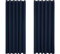 Deconovo Super Soft Solid Eyelet Thermal Insulated Blackout Curtains for Bedroom, 90" Width x72 Drop, 1 Pair, Navy Blue