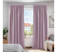 Deconovo Super Soft Solid Pencil Pleat Curtains Thermal Insulated Blackout Curtains for Girls Bedroom Pink Lavender W55 x L82 Inch 2 Panels