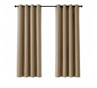 Deconovo Super Soft Solid Thermal Insulated Blackout Curtains for Bedroom Eyelet 55x69 Inch Two Panels Tan Brown