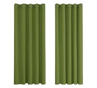 Deconovo Super Soft Solid Thermal Insulated Eyelet Living room Blackout Curtains for Girls, 66" Width x72 Drop, 1 Pair, Green