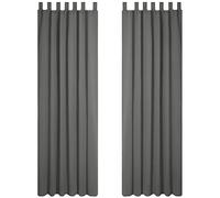 Deconovo Super Soft Solid Thermal Insulated Tab Top Curtains Blackout Curtains for Bedroom 140x245cm Light Grey ONE Pair