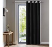 Deconovo Super Soft Solid Window Treatment Ring Top Curtain Thermal Insulated Curtain Blackout Eyelet Curtain for Boys Bedroom W55 x L102 Inch Black 1 Panel