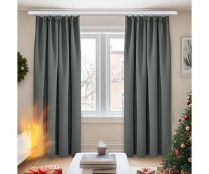Deconovo Super Soft Solid Window Treatment Thermal Insulated Curtains Blackout Curtains Pencil Pleat Curtains for Kids Drak Grey W55 x L82 Inch 2 Panels