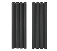 Deconovo Super Soft Thermal Insulated Eyelet Curtains Blackout Curtains for Bedroom 46 x 72 Drop Inch Dark Grey 2 Panels